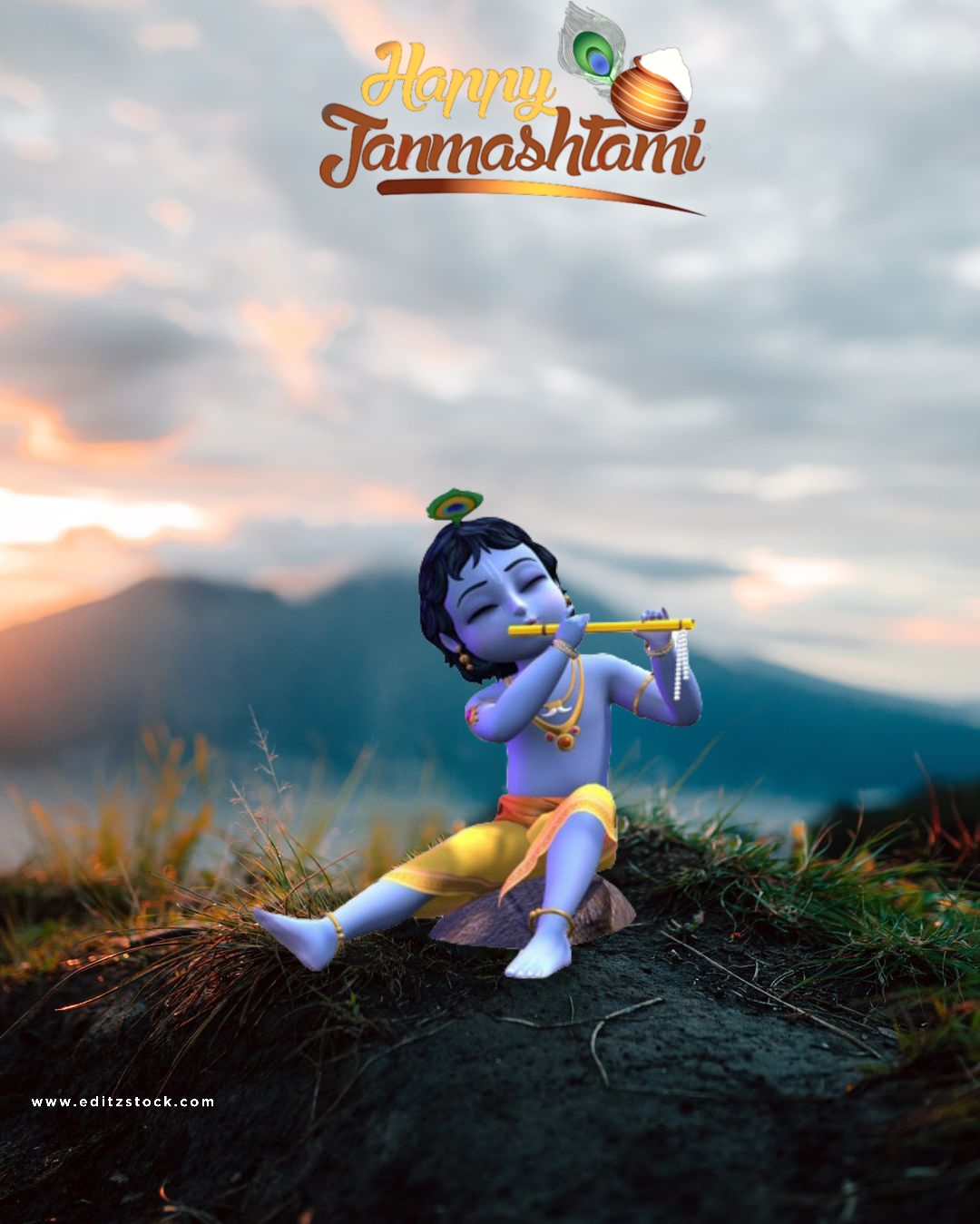 Happy Krishna Janmashtami Editing Background Full Hd