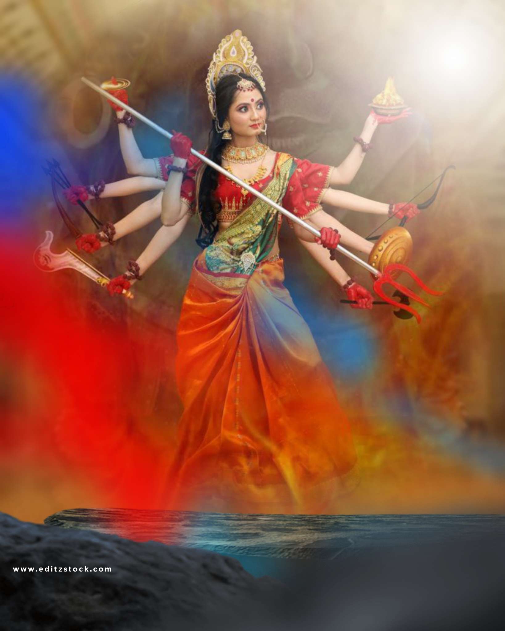 Happy Navratri Photo Editing Background