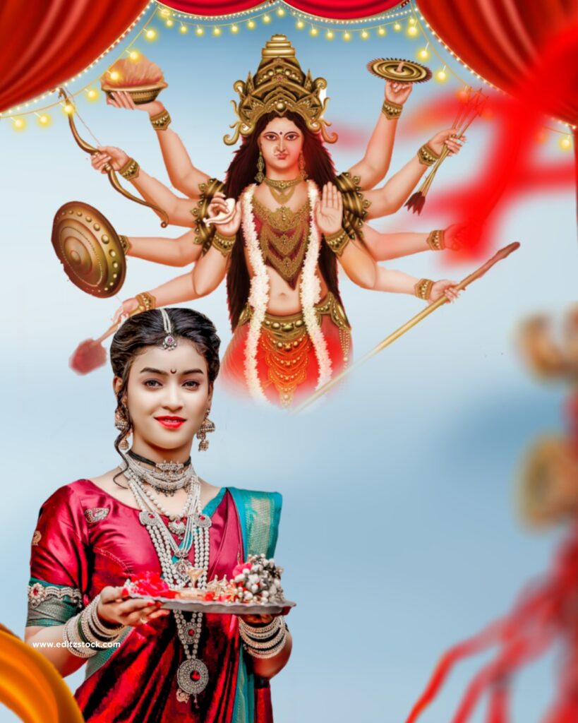 Dussehra Maa Durga Puja Editing Background With Girl Download