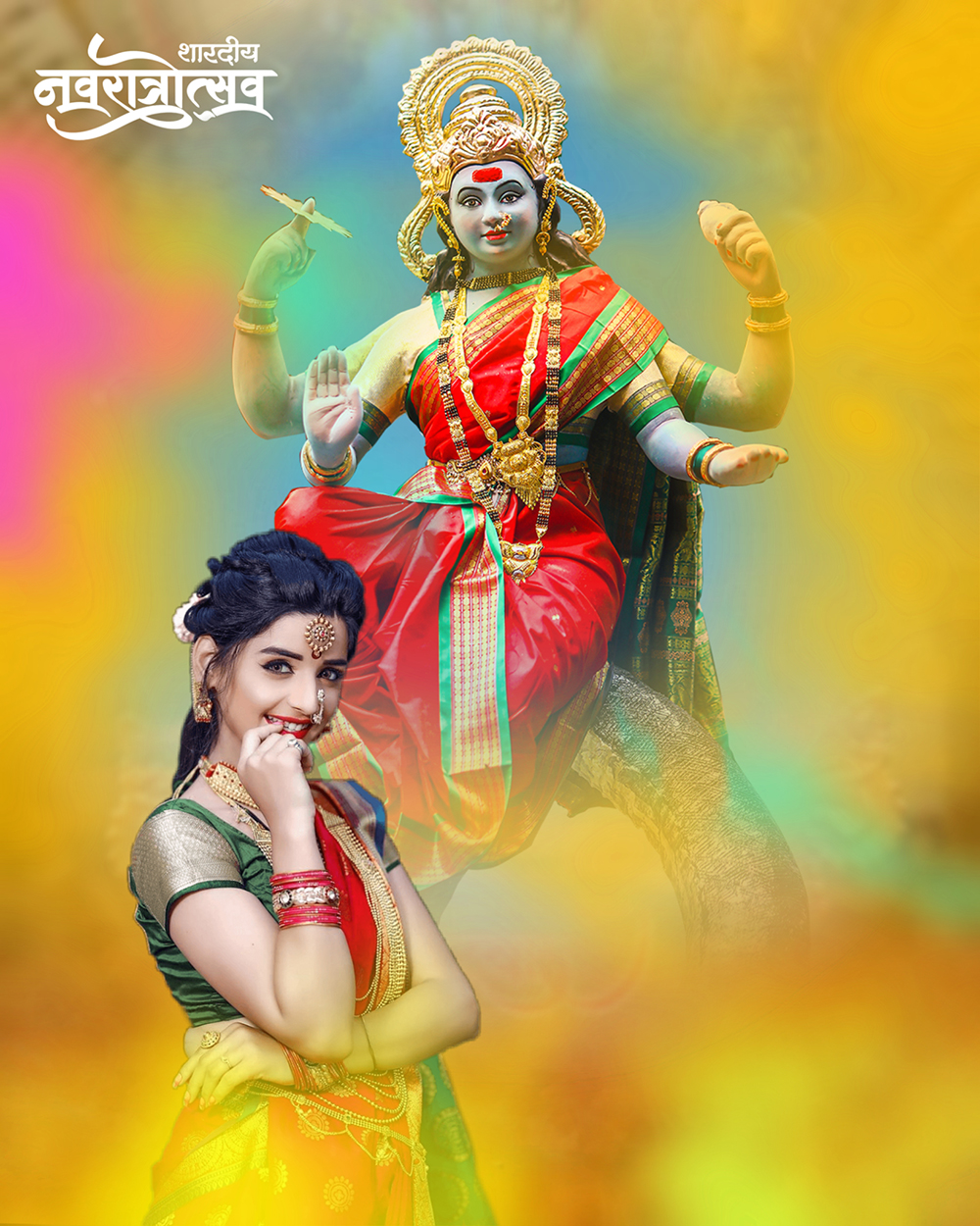Snapseed navratri editing background With Girl