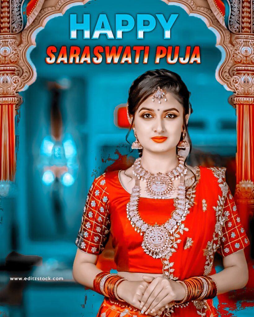 Happy saraswati puja hd editing background