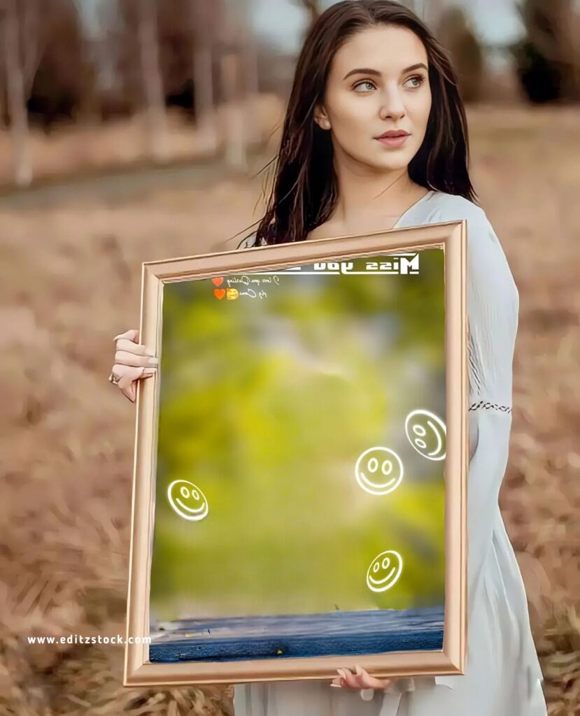 Girl with frame full hd cb background