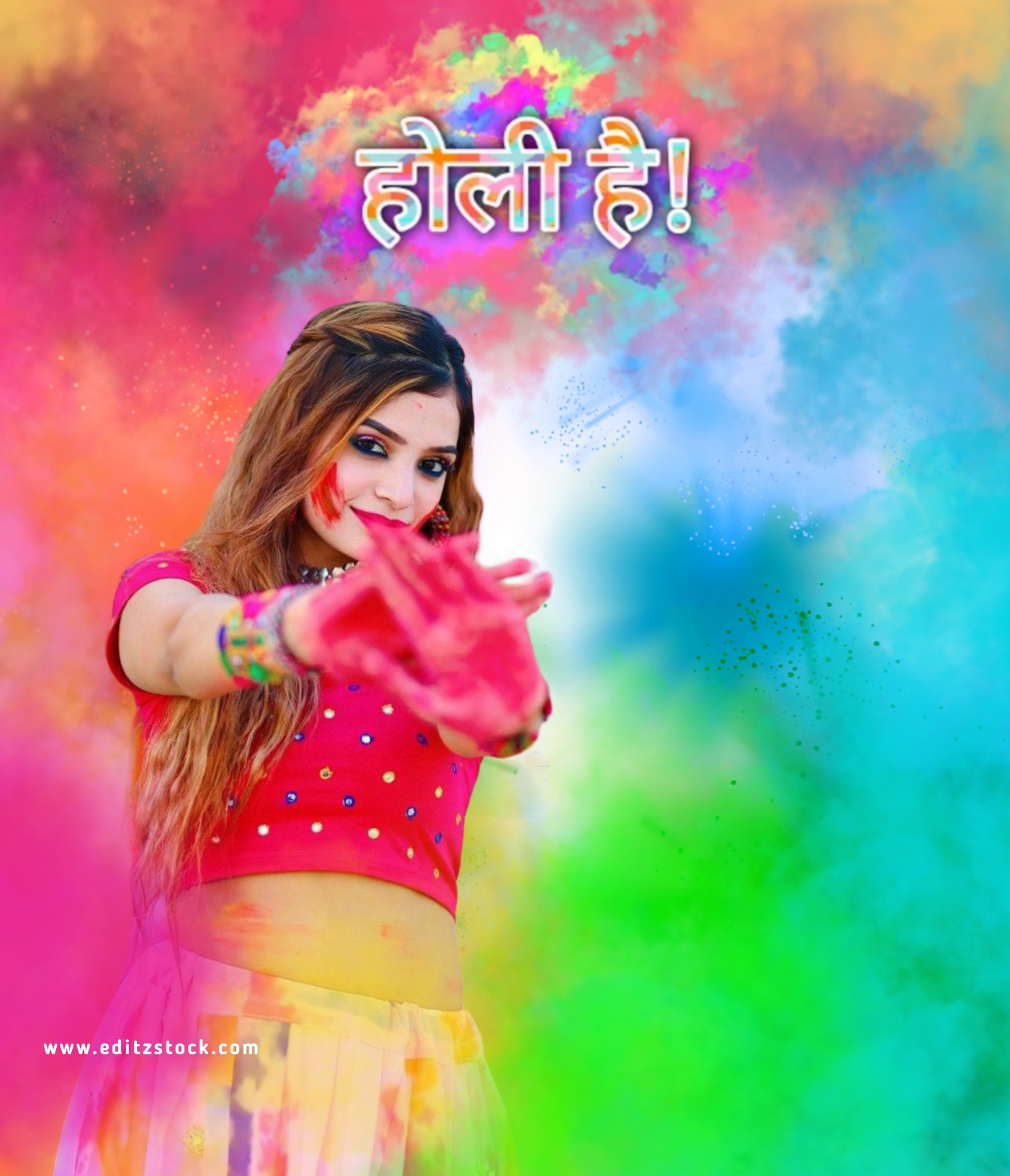 Holi Background Girl Image Download