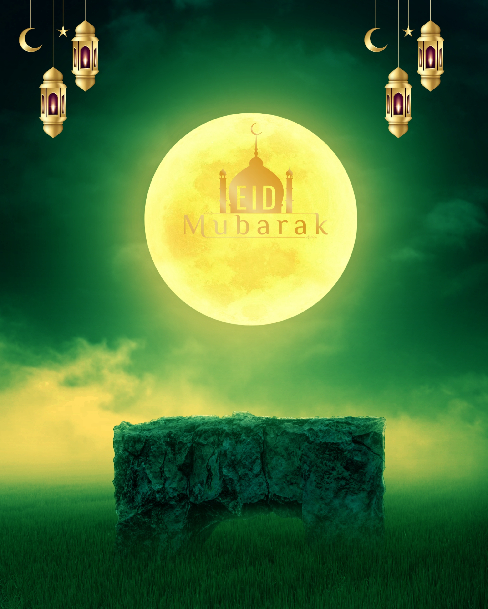Eid moon editing background