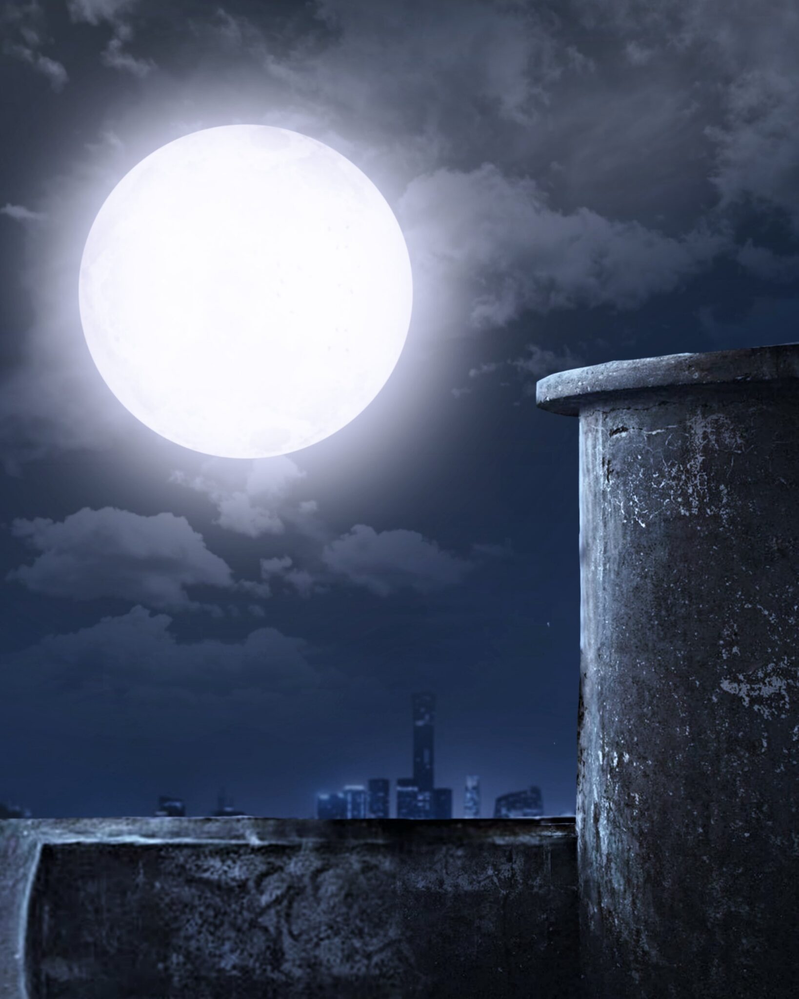 Night Moon Editing Background