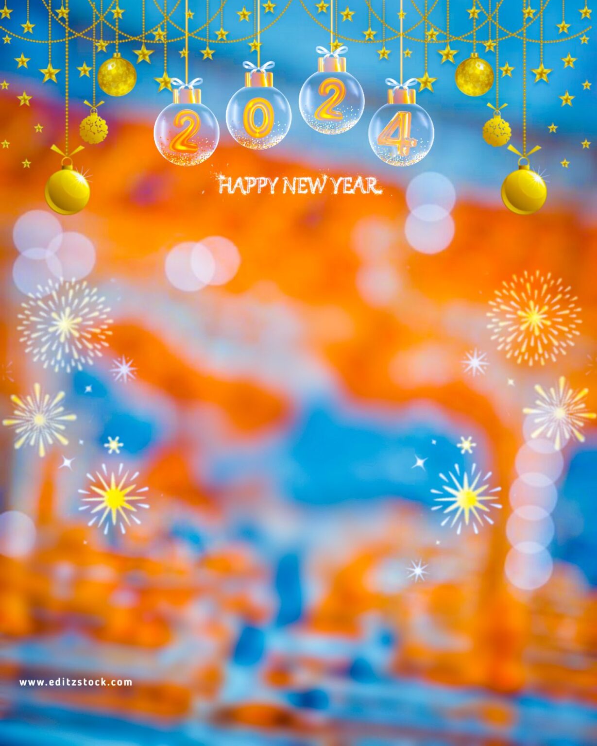 Happy new year 2024 photo editing background