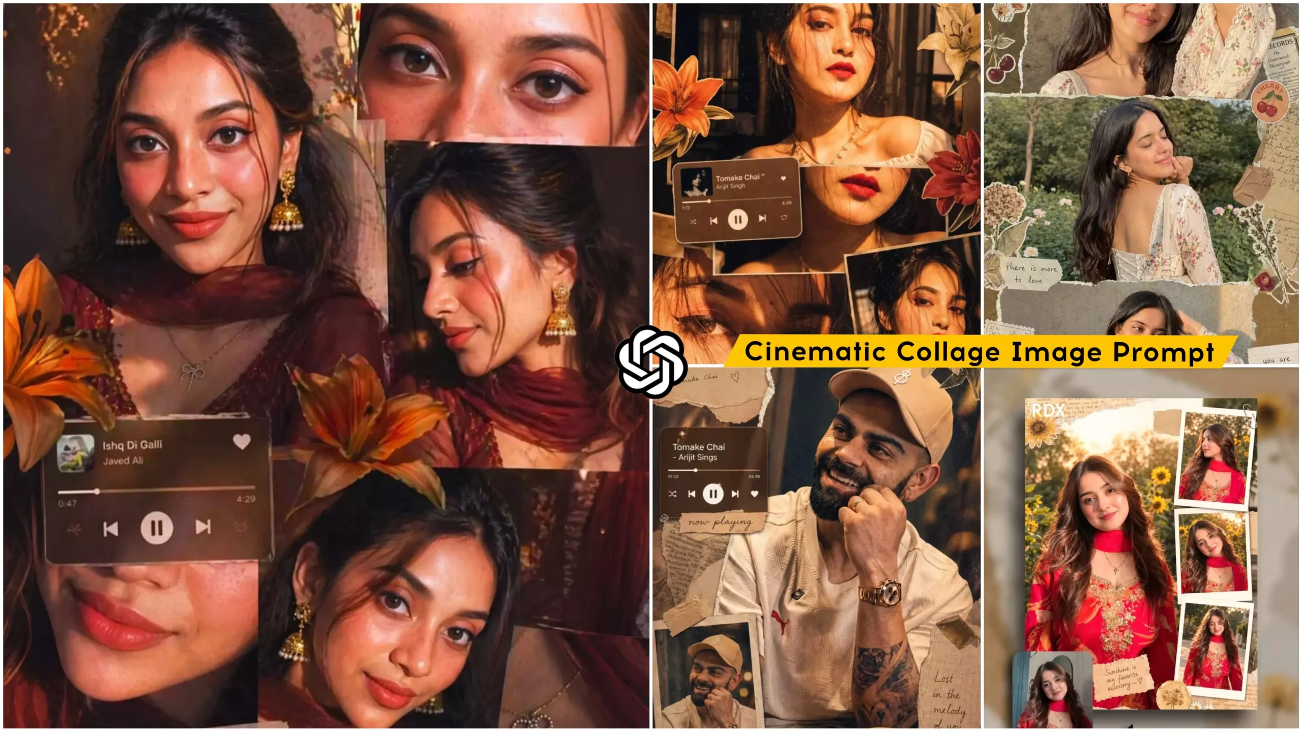 Cinematic Collage Stytle Ai Photo Editing Prompts
