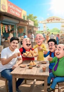 Dinner With Motu Patlu Ai Photo Editing Prompt